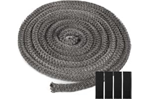 YOCCEK Oven Sealing Cord, Stove Seal, Fireproof Fibreglass Cord, Door Seal for Fireplace, Smoker, Grill, Pipe Insulation, Inspection Flaps, Sealing (Diameter 10 mm x 2.5 m)