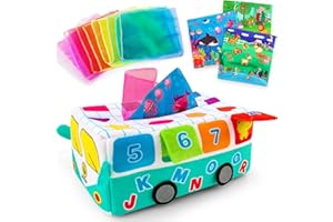beetoy Baby Spielzeug 6 Monate, Montessori Spielzeug Sensorisches Tissue Box, Neugeborenes Baby Kleinkind Geburtstagsgeschenk 0-6-12 Monate