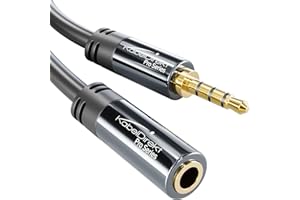 KabelDirekt – Headset-Verlängerungskabel, in Deutschland entwickelt – 3m (Kabel-Verlängerung für Gaming Headsets oder Kopfhörer mit Mikrofon, TRRS 4-polig, 3,5mm Stecker auf Buchse)