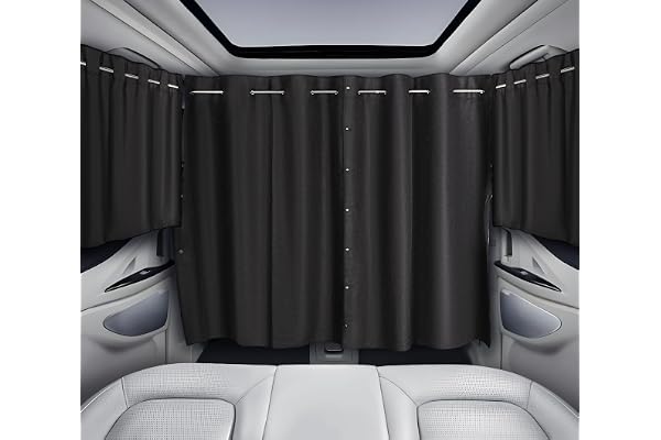 ZATOOTO Rideaux Occultant de Voiture pour Intimité (Lot de 3), Pare Soleil Voiture Arriere en Tissu Oxford avec Tige réglable,Store Protection Solaire Magnétiques pour Camping Car 180x126cm