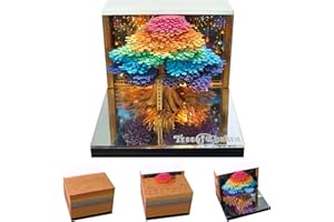 Szhhrxi Calendrier 2026 à Effeuiller 3D, Papier Sculpture Memo Pad Arbre de Vie avec LED Lumineuse, Bloc Note 3D D'art À Déchirer, Déco Bureau et Maison (Arbre de Vie)