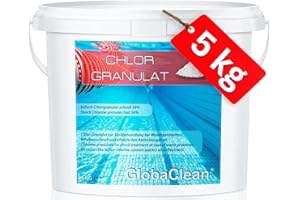 GlobaClean 5 kg Chlorgranulat für Pool mit 56% Aktivchlorgehalt - Sichere und schnelle Desinfektion für Poolwasser - Schnelllöslich und leicht anzuwenden