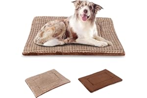 BVAGSS Orthopädisches Hundebett, Waschbar Hundekissen flauschig Hundematte, Umkehrbar Weiche und Warme Hundematte für klein mittel große Hunde XH079 (91x58x4cm,Brown)