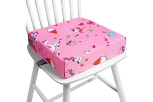 HOTUT Sitzerhöhung Stuhl Kind,Tragbares Cartoon Boostersitz,Stuhlerhöhung Kissen für Kleinkind,Abnehmbar Waschbar Sitzkissen Kinder Stuhl mit 2 Anti-Rutsch-Schnalle für Essen,Ausflug,Picknick,Reisen
