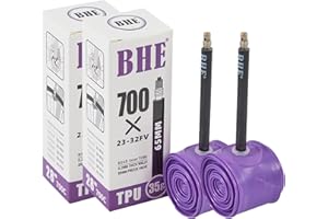 Biglumin 2 pcs 85mm 700x23-32C Tube de vélo de Route, Chambre a air Tube Tubulaire léger à Bouche française,Tube de Route,Tubes à air 700 Tube de,TPU vélo de Route ultraléger 35g