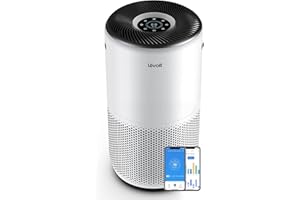 LEVOIT Purificador de Aire Inteligente con APP y ALEXA, Purificador de Aire CADR 400m³/h a 83m², 24dB Silencioso, Pantalla PM2.5, Filtro HEPA, Elimina el 99.97% de Alergias Polen Polvo Olores