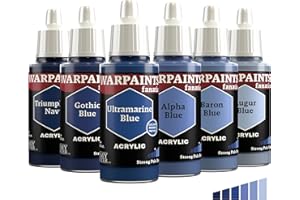 The Army Painter, Warpaints Fanatic Flexible Triad: Black & Greys 6 x 18 ml de Pintura Acrílica, Pintura de Hobby para Miniaturas (Flexible Triad: Strong Pale Blues)