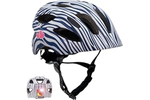 Crazy Safety Casco da Bici per Bambini 6-12 Anni S.W.A.T | Casco per Bicicletta, Skateboard, MTB e Pattini a Rotelle con Fanale Ricaricabile | Casco per Monopattino Regolabile 54-58 cm (Nero)