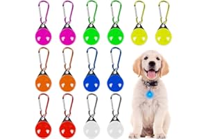 GOEDCH Ciondolo a forma di cane: 14 pezzi, luce lampeggiante a LED, 3 modalità lampeggiante, 7 colori, luce di sicurezza per animali domestici, luce per cani, gatti, jogging, campeggiatori, bambini