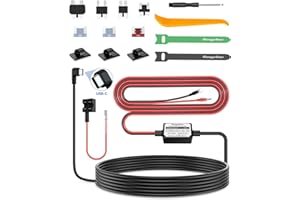 Range Tour Dash Cam Hardwire Kit, USB-C Port 4m Hard Wiring Kit for Car Cam Car Charger Power Cord 12V/24V to 5V 2.5A Charger Cable with 4 Power Adapters 3 Fuses for Dashcam GPS etc