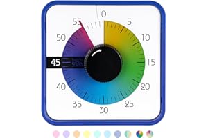 TWENTY5 SEVEN Minuteur visuel 19,1 cm, 60 Minutes et 1 Heure pour Enfants – Outil pédagogique en Salle de Classe, Compte à rebours mécanique pour Gestion du Temps d'examen, magnétique, coloré et Bleu Marine