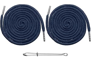 sourcing map 2pcs Drawstring Cords 51" Replacement Drawstring Hoodie String Sewing Tool with Easy Threader for Hoodie Sweatpants Jackets Pants Hats Coats Bags, Navy Blue