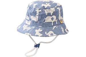 Malaxlx Unisexe Bob Bébé Enfant Chapeau de Soleil Chapeau de Pêcheur Fille Garçon Chapeaux de Seau Chapeau de Plage Visière