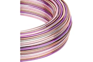 BENECREAT Multicolor Jewelry Craft Aluminiumdraht (15 Gauge/1.5mm, 136 Fuß/41m) Biegbarer Metalldraht mit Aufbewahrungsbox für Schmuckperlen Bastelprojekt - Silber, Pink, Braun, Lila, Siena