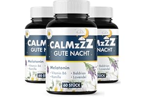 CALMZzz Gute Nacht - Melatonin Gummibärchen, 60 Stück | 0,5 mg Melatonin pro Fruchtgummi | Fruchtgummis mit Melatonin hochdosiert | Melatonin Gummies (3x)
