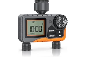 ‎BRANDSON Brandson - digitaler Bewässerungscomputer mit Display - 2 Ausgänge Zonen - Bewässerungssteuerung - Bewässerungssystem – Automatische Bewässerung - Regenverzögerung - Balkon Terrasse Garten