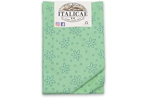 ITALICAE - panno magico MADE IN ITALY - Panno in microfibra verde fantasia a fiori 3PZ 70x50cm - Ultra assorbente perfetto per la pulizia doccia, come panno vetri o per i pavimenti del bagno