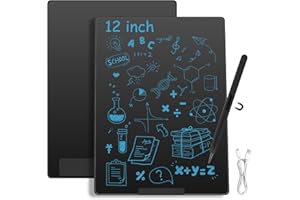 Czemo LCD Schreibtafel Erwachsene 12 Zoll,Rechargeable,Wiederverwendbar LCD-schreibtafeln Erwachsene, mit Löschfunktion,Digitales Schreibtablett Zaubertafel für Büro,Klassenzimmer,Memo,Skizzen