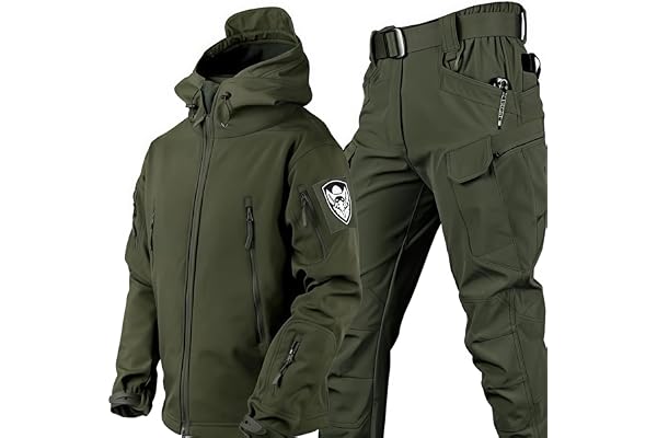 RVUEM Veste Et Pantalon Tactiques pour Hommes Combinaisons Softshell Militaires Ensembles De Combinaisons De Combat Militaires ImperméAbles à l'eau VêTements De Chasse ImperméAble