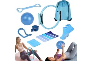Pilates-set 13-delat, Pilates Ring-set, Pilates Essential Kit med yogaboll, Pilatesring, Motståndsband, Yogaband, Pilates-greppstrumpor, Pilates-set för hemma, Pilates Ring Circle-set för fitness