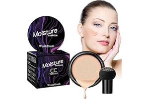 AUFLOSUNG CC Crème BB Crème Fond de Teint Liquide CC Air Cushion CC Cream Correcteur de Maquillage Nude Correcteur de Fond de Teint, Teint Uniforme Couverture Parfaite -Blanc Ivoire (#1)