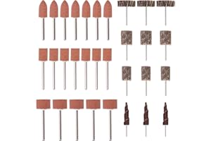 Mardatt 54Pcs Grinding Stone Set with 1/8"Shank for Rotary Tool, Abrasive Sanding Drill Bit and 80 Grit Abrasive Flap Wheel Sander Abrasive Sandpaper Grinding Head Rotary Tool for Rust Removal Metal