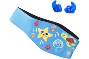 NOHLERLIFE Swimming Headband for Babies, Toddlers, Kids, Adults - Designed for Swimmer's Ears - Elastic Swim Hair Guard & Ear Guard - Keep Water Out, Hold Earplugs in Waterproof Band