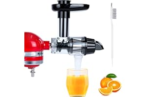 PQPO Kauender Entsafter Aufsatz, Kompatibel mit Kitchen Aid Standmixern, Kaltpressen Entsafter Aufsatz mit Reinigungsbürste