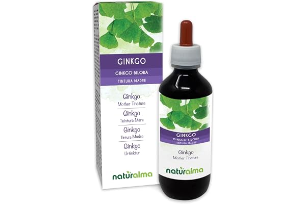 Ginkgo (Ginkgo biloba) feuilles Teinture Mère sans alcool Naturalma - Extrait liquide gouttes 200 ml - Complément alimentaire - Végétalien ou végan