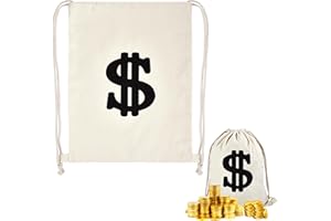 PPGGOPP Portfel ze znakiem dolara, torba ze znakiem dolara 30 x 40 cm, zestaw akcesoriów do złodziejów, portfel ze znakiem dolara, na występy sceniczne, poszukiwanie skarbów, odgrywanie ról