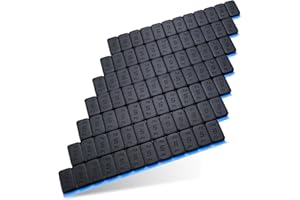 HASKYY 7 Pesi equilibratura NERO 12x5g I Pesi adesivi Pesi in acciaio Striscia adesiva 60g con BORDO DI USCITA I zincato & rivestito plastica I 0. 42KG Nero