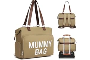 KONO Zaino Fasciatoio Convertibile, Zaino Impermeabile Portatile da 28 Litri, Borsa per Pannolini con Tasca Termica per Biberon Viaggio Giornaliero per Mamma