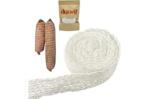 duoyif Rete per Arrosto di Carne, Rete Alimentare per Arrosti, Rete per Arrosti, Rete di Cotone Elastico Calibro 18, Rete per Prosciutto, Rete per Friggere Asciugare Cucinare La Carne (10 Metri)