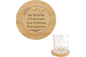 CRAHALEN Regalo Collega,Regalo Collega Donna,Regalini Economici per Colleghi,Regalini Natale Colleghe,Regalo Colleghi,Regalo Colleghe per Caso Amiche per Scelta,Sottobicchieri Legno per Collega