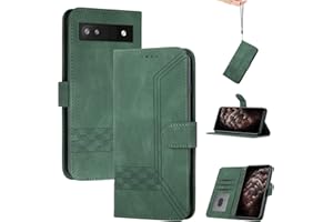 momoka Store Handyhülle für Google Pixel 6A,TPU Klapphülle Schutzhülle für,Lederhülle mit Standfunktion und Kartenfach-Grün