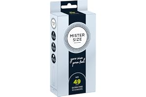 MISTER SIZE Kondom Extra Tunn, 49 mm (S), 10-pack | extra tunn latex, naturlig känsla, extra glidmedel, dermatologiskt testad