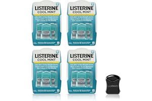 LUXPAKS Floss Bundled mit Lsterine Cool Mint Breath Strips (12-24 Strip Pack) – Fresh Breath Essentials, tragbare Fresheners für Menschen, Bulk Pack