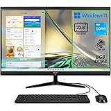 Acer Aspire C24-1700 Computer Fisso All in One, Pc Desktop, Processore Intel Core i3-1215U, Ram 8 GB DDR4, 256 GB SSD, Displa