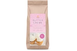 ‎GOODBAKE GoodBake Buttercreme Fertigmischung Vanille (750g) Tortencreme zum Einstreichen, Garnieren, Füllen oder als Topping für Cupcakes, fondant-tauglich