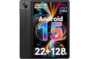 Whitedeer Android 15 Tablet 10 Zoll 22GB+128GB+1TB TF Octa Core und Widevine L1, Wi-Fi 6G/BT 5.3, 6200mAh Gaming Tablet Android, Dual 5+8MP, Computermodus unterstützt -Schwarz