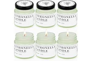 LDUMODUW Pack of 6 Citronella Candles Outdoor, 200 Hours Citronella Candles Natural Soy Wax Citronella Candles for Outdoor Indoor Garden Picnic Patio