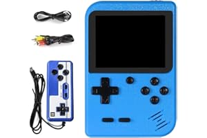 Hbaid Handheld Game Console, Retro Mini Game Player with 500 Classical Games 3.0-Inch Color Screen Support for Connecting TV Two players 1020mAh Rechargeable Battery for Kids and Adult(Blue)