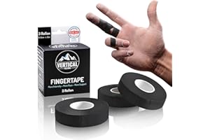 Vertical Fellows® Klettertape 1,5cm breit - DERMATEST sehr gut - mit PDF Tapeanleitung, ideales Fingertape und Sporttape für Klettern Bouldern Kraftsport Handball Kampfsport (3 Rollen schwarz)