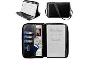 E NET-CASE Custodia per Remarkable Paper Pro Move 7,3" 2025, in pelle di alta qualità con design portatile, cerniera e portapenne, fodera in microfibra (nero)