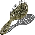 CHIARA AMBRA organic hair brush anti-tangle - Detangling brush for straight hair or curls - Vegan straightening brush - Made from recycled plastic - Olive green