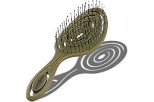 Chiara Ambra Spazzola Districante per Capelli - Spazzola a Spirale per Donna e Uomo - Spazzola Scioglinodi per Capelli Ricci Lisci e Bagnati - Ergonomica e Delicata - Verde Oliva