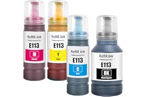 LAIPENG E113 Multipack Compatible with E113 Ink Refill Bottle for ET-16150 ET-16600 ET-16650 ET-15000 ET-5100 ET-5150 ET-5160 ET-5170 ET-5800 ET-5850 ET-5880 (BK/C/M/Y)
