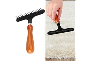 BEYLOS 1Pcs Durable Carpet Rake Carpet Groomer Rake for Clean Living Rooms Bathrooms Kitchens Carpets Cushion Pet Blankets Dirt Debris Hair and Pet Hair Out of Rugs Keeping Rugs Cleaner