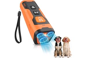 HZK Ultrasonido Anti Ladridos para Perros con 3 Emisores de Sonido, Dispositivo Antiladridos Portátil, Rango Eficaz hasta 7 Metros, 100% Seguro, Outil de Entrenamiento para Perros