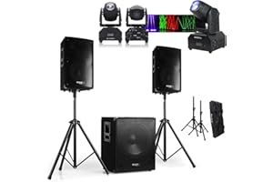 Ibiza Sound Light Pack Sono 2000W Ibiza Sound - Caisson 800W - 2 Enceintes 600W - 1 Lyre Beam DMX RVBB LMH250-RC - Mariage - Evènement - Fête